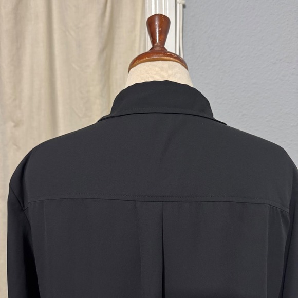 New York Company Black Button Down Shirt Long Sleeve Utility Pockets Women L - Picture 7 of 13